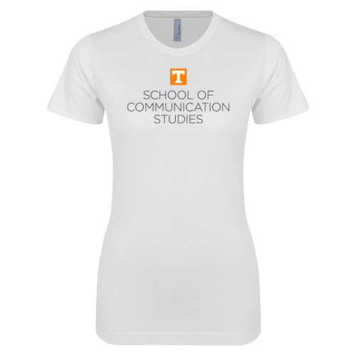  Next Level Womens White Boyfriend Tee - School of Communication Studies