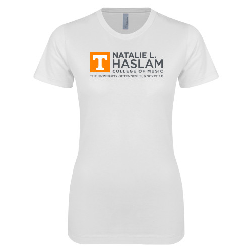  Next Level Womens White Boyfriend Tee - Natalie L Haslam College of Music - UTK