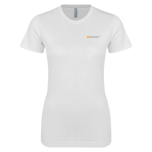  Next Level Womens White Boyfriend Tee - College of Education Flat