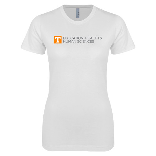  Next Level Womens White Boyfriend Tee - College of Education Flat
