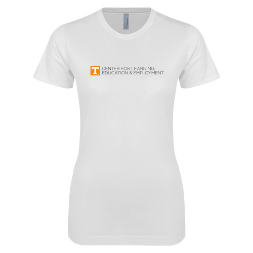  Next Level Womens White Boyfriend Tee - Center for Learning  Education & Employment - Flat