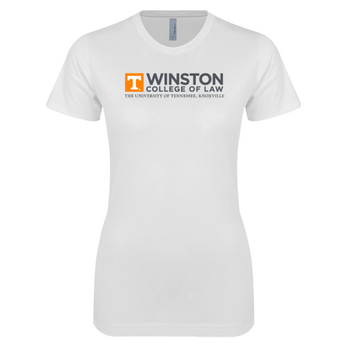  Next Level Womens White Boyfriend Tee - Winston College of Law - UTK Stacked