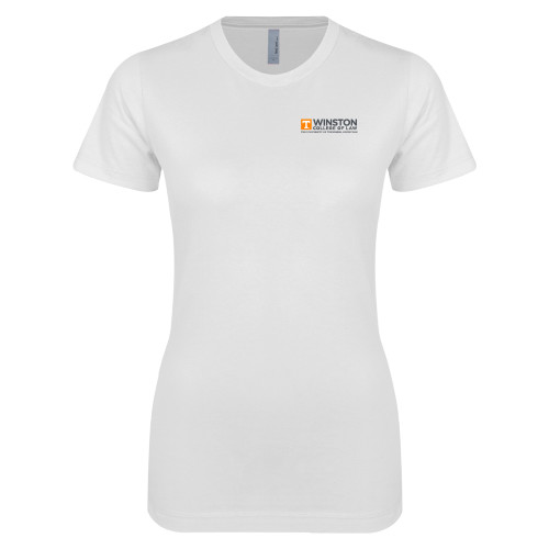  Next Level Womens White Boyfriend Tee - Winston College of Law - UTK Stacked