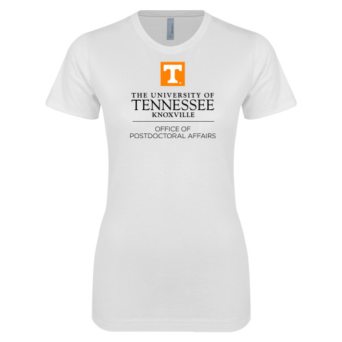  Next Level Womens White Boyfriend Tee - Postdoctoral Affairs Stacked