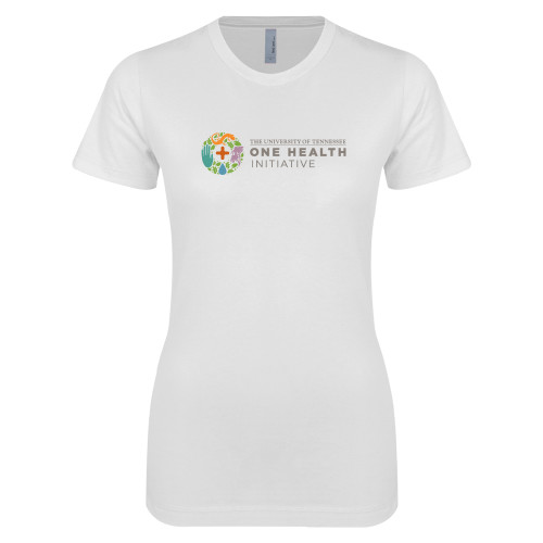  Next Level Womens White Boyfriend Tee - One Health Initiative Horizontal