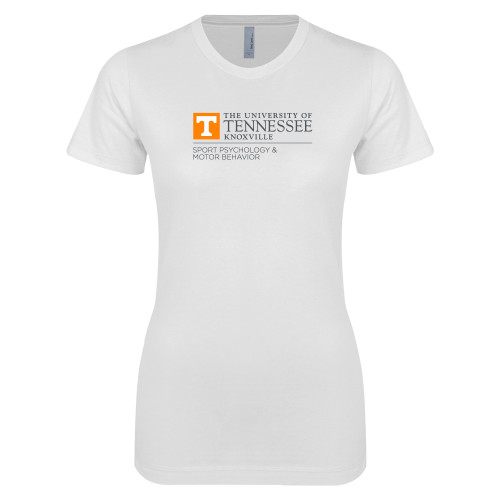  Next Level Womens White Boyfriend Tee - UT Knoxville Sport Psychology & Motor Bahavior