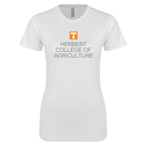  Next Level Womens White Boyfriend Tee - Herbert College of Agriculture Stacked