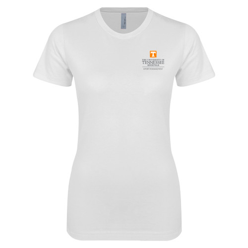  Next Level Womens White Boyfriend Tee - UTK Sport Management