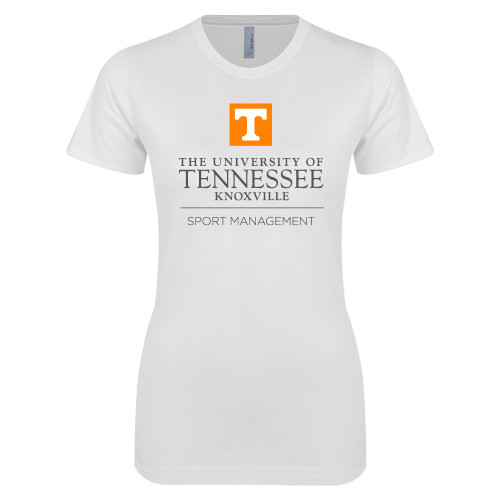  Next Level Womens White Boyfriend Tee - UTK Sport Management
