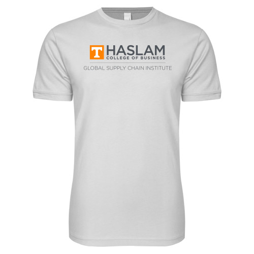  Next Level White SoftStyle T Shirt - Gobal Supply Chain Centered Logo
