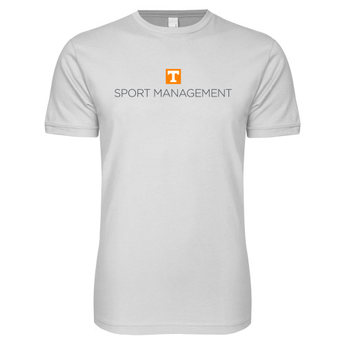  Next Level White SoftStyle T Shirt - Sport Management  Stacked One Line