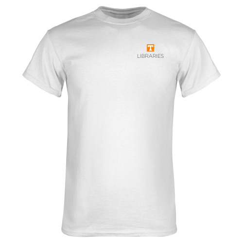  White T Shirt - UTK - Libraries Stacked