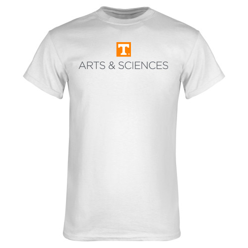  White T Shirt - UTK - Arts and Sciences Stacked One Line