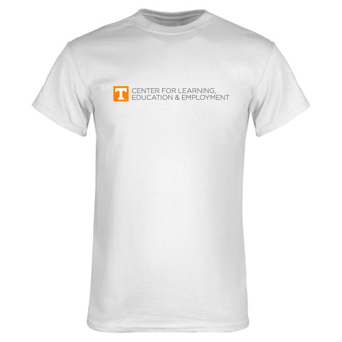  White T Shirt - Center for Learning  Education & Employment - Flat