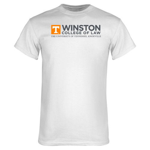  White T Shirt - Winston College of Law - UTK Stacked