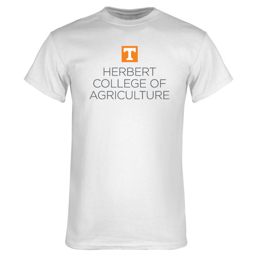  White T Shirt - Herbert College of Agriculture Stacked