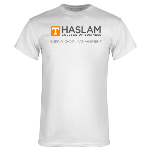  White T Shirt - Supply Chain Management Centered logo