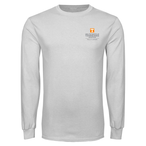  White Long Sleeve T Shirt - Faculty Affairs Vertical