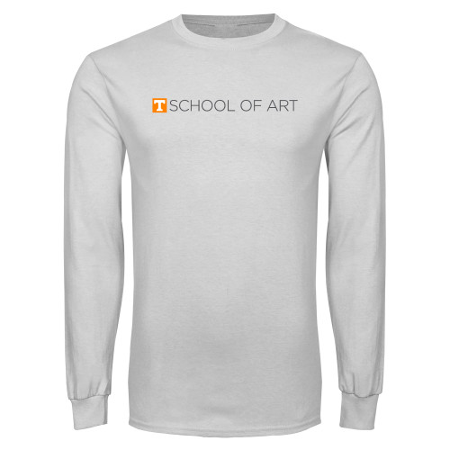  White Long Sleeve T Shirt - School of Art Horizontal