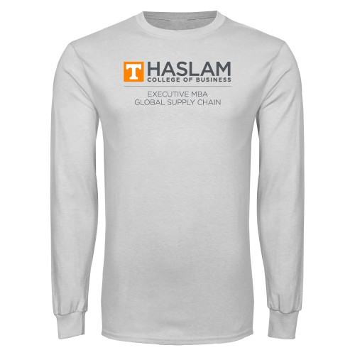  White Long Sleeve T Shirt - Haslam College of Business Executive MBA Global Supply Chain Centered