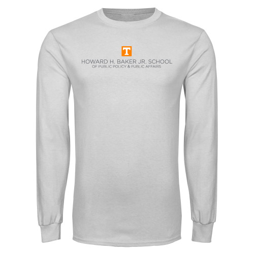  White Long Sleeve T Shirt - UTK - Baker School of Public Policy and Public Affairs