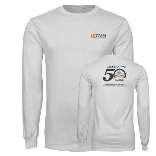  White Long Sleeve T Shirt - UTCVM 50th Anniversary