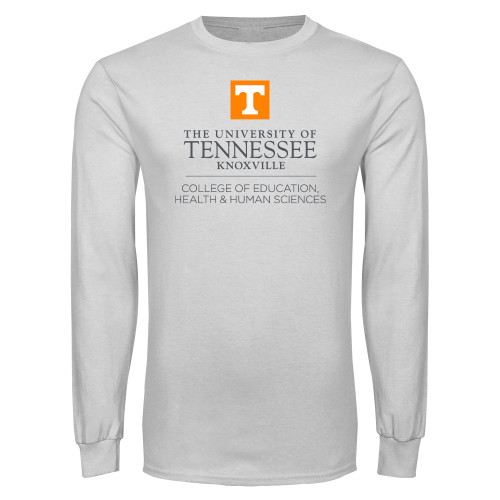  White Long Sleeve T Shirt - College of Education Stacked
