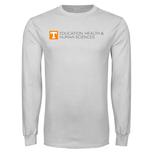  White Long Sleeve T Shirt - College of Education Flat