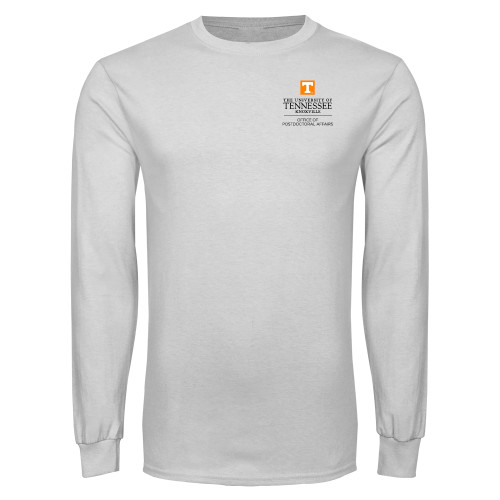 White Long Sleeve T Shirt - Postdoctoral Affairs Stacked