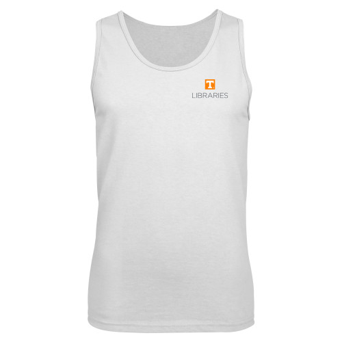  White Tank Top - UTK - Libraries Stacked