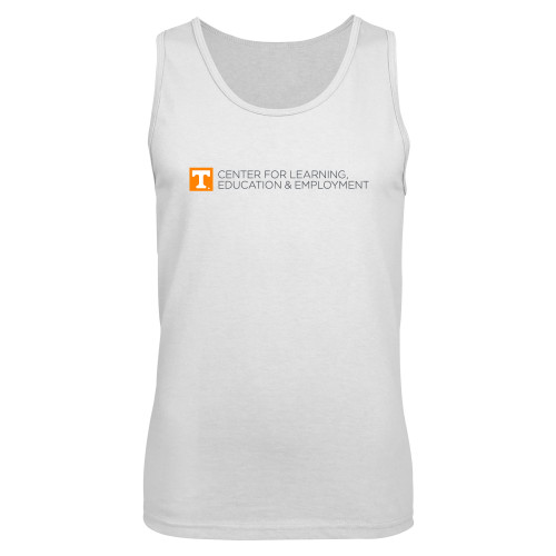  White Tank Top - Center for Learning  Education & Employment - Flat