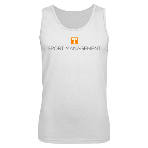  White Tank Top - Sport Management  Stacked One Line