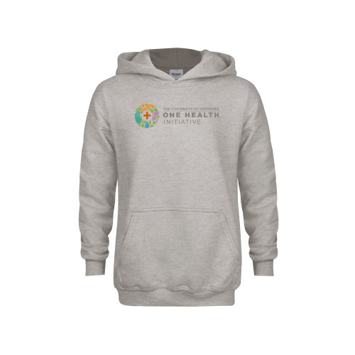  Youth Grey Fleece Hood - One Health Initiative Horizontal