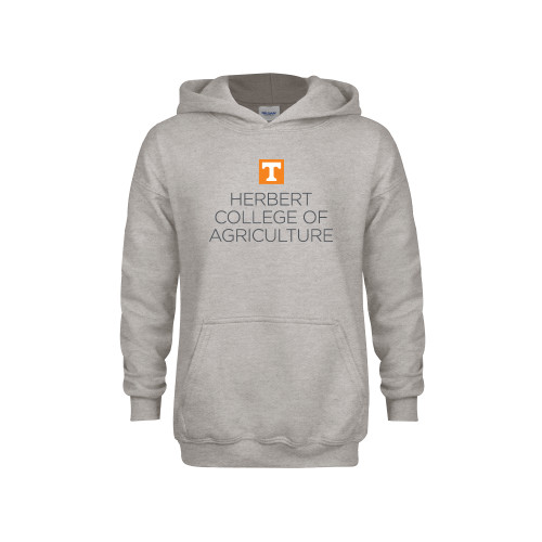  Youth Grey Fleece Hood - Herbert College of Agriculture Stacked