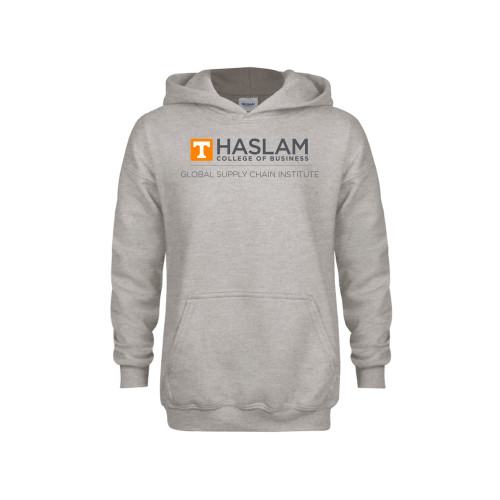  Youth Grey Fleece Hood - Gobal Supply Chain Centered Logo