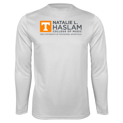  White Performance Long Sleeve Shirt - Natalie L Haslam College of Music - UTK