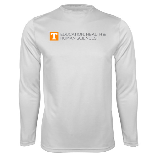  White Performance Long Sleeve Shirt - College of Education Flat