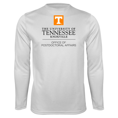 White Performance Long Sleeve Shirt - Postdoctoral Affairs Stacked
