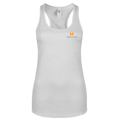  Next Level Racerback Tank White - UTK - Libraries Stacked