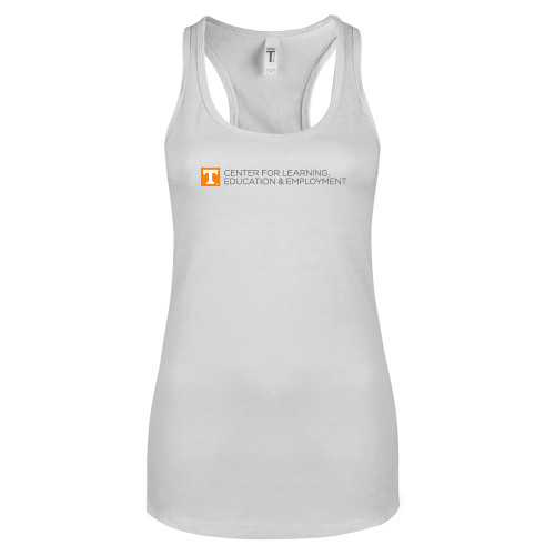 Next Level Racerback Tank White - Center for Learning  Education & Employment - Flat