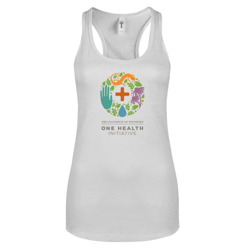  Next Level Racerback Tank White - One Health Initiative Vertical
