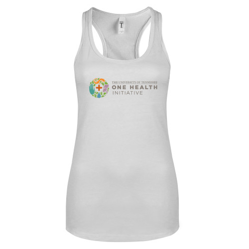  Next Level Racerback Tank White - One Health Initiative Horizontal