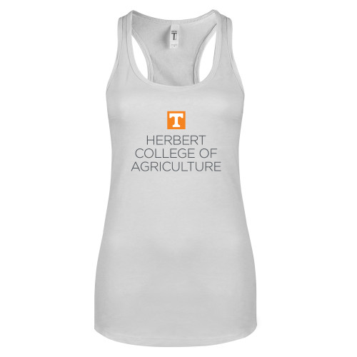  Next Level Racerback Tank White - Herbert College of Agriculture Stacked