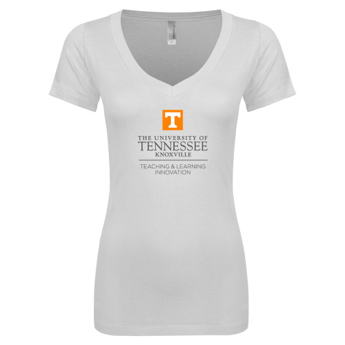  Next Level Womens White Ideal V Tee - Teaching and Learning Innovation