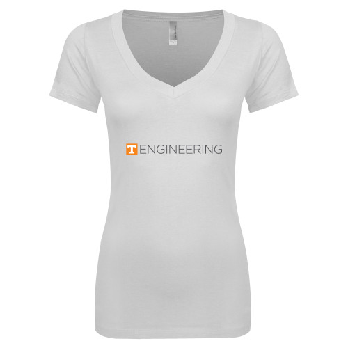  Next Level Womens White Ideal V Tee - Engineering