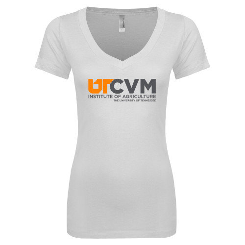  Next Level Womens White Ideal V Tee - College of Veterinary Medicine