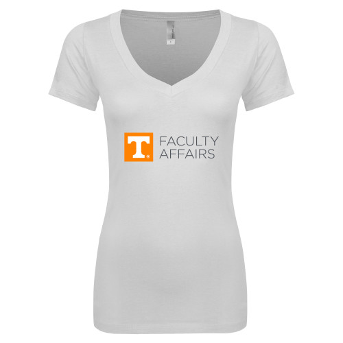  Next Level Womens White Ideal V Tee - Faculty Affairs Horizontal