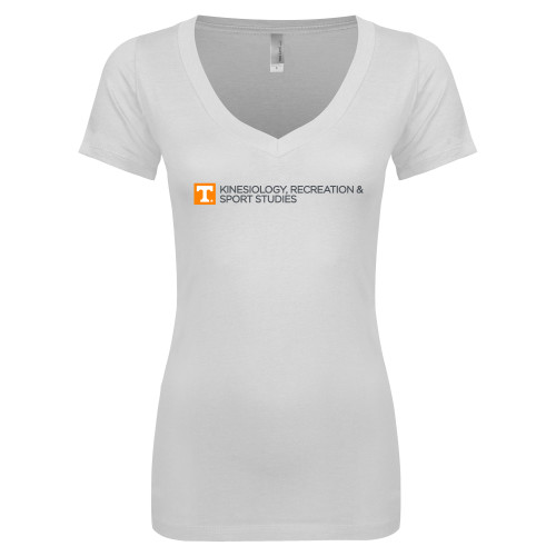  Next Level Womens White Ideal V Tee - Kinesiology Recreation and Sport Studies