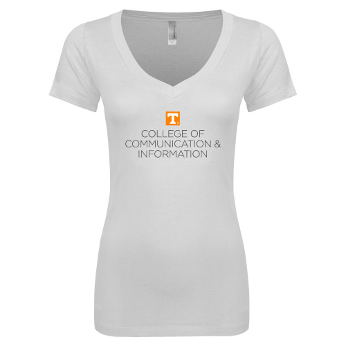  Next Level Womens White Ideal V Tee - College of Communication and Information