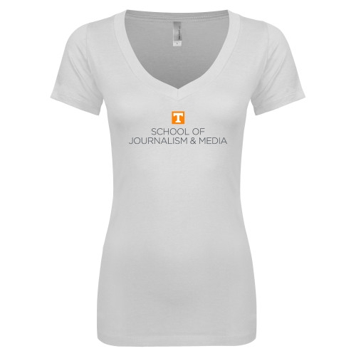  Next Level Womens White Ideal V Tee - UT Knoxville School of Journalism and Media